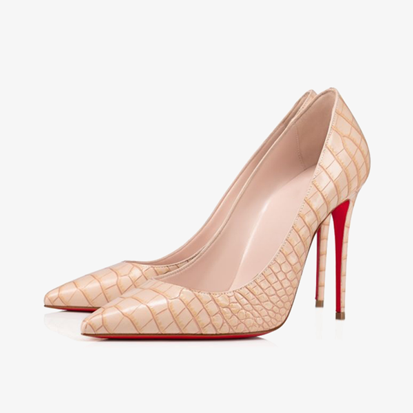 Beige Embossed Mock Croc Pump - ARNO CONTI