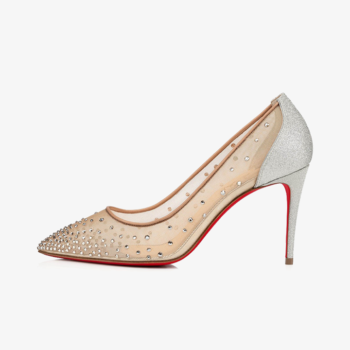 Silver Mesh and Strass Pumps - ARNO CONTI
