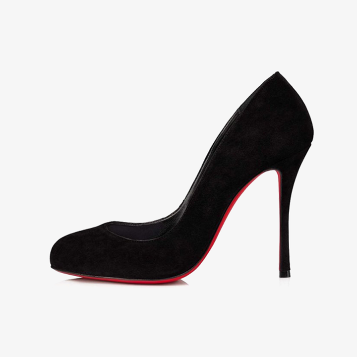 Black Suede Pump with Stiletto Heel - ARNO CONTI