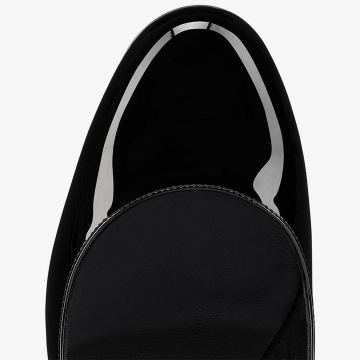 Refined Black Patent Leather Pumps with Slanted - ARNO CONTI
