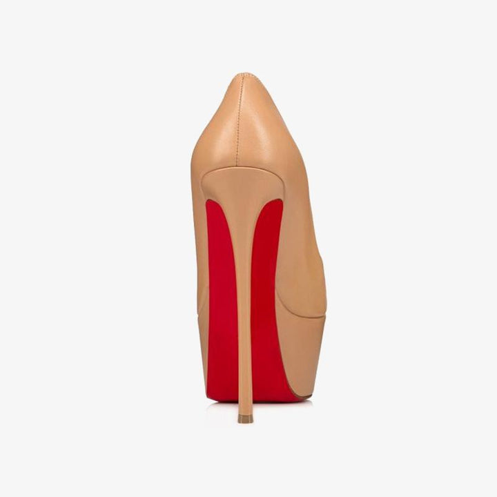 Nude Patent Leather Pumps with 140mm Heel - ARNO CONTI