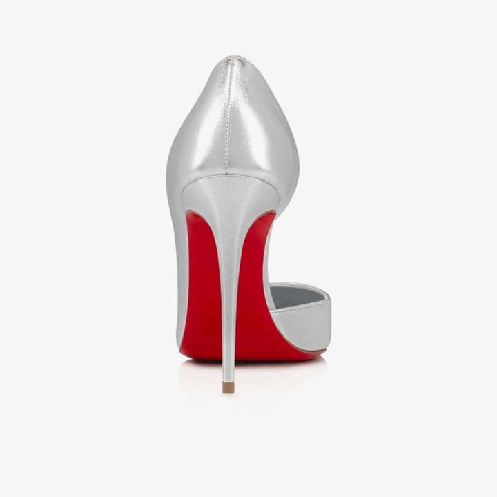 Stylish Silver Laminated Leather Pump - ARNO CONTI