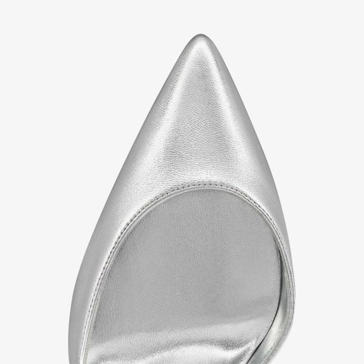 Stylish Silver Laminated Leather Pump - ARNO CONTI