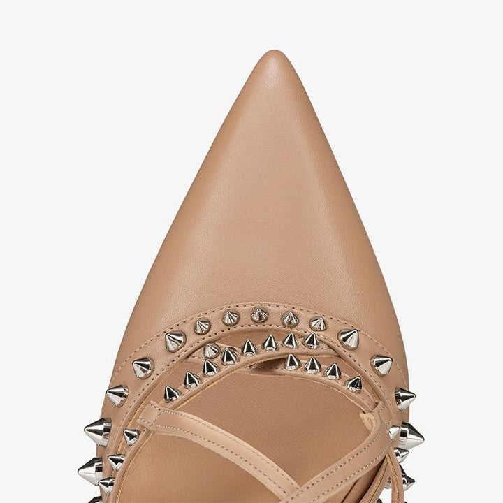 Eye-catching Leather Pumps with Spikes - ARNO CONTI